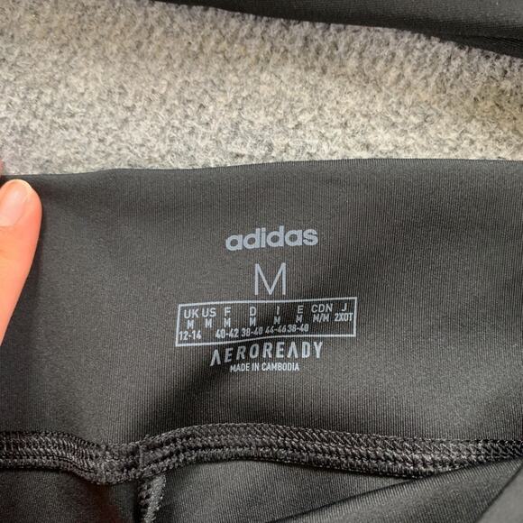 Adidas Leggings Womens M Medium Black Gray Aeroready Design 2 Move 7/8 Training - Picture 6 of 12